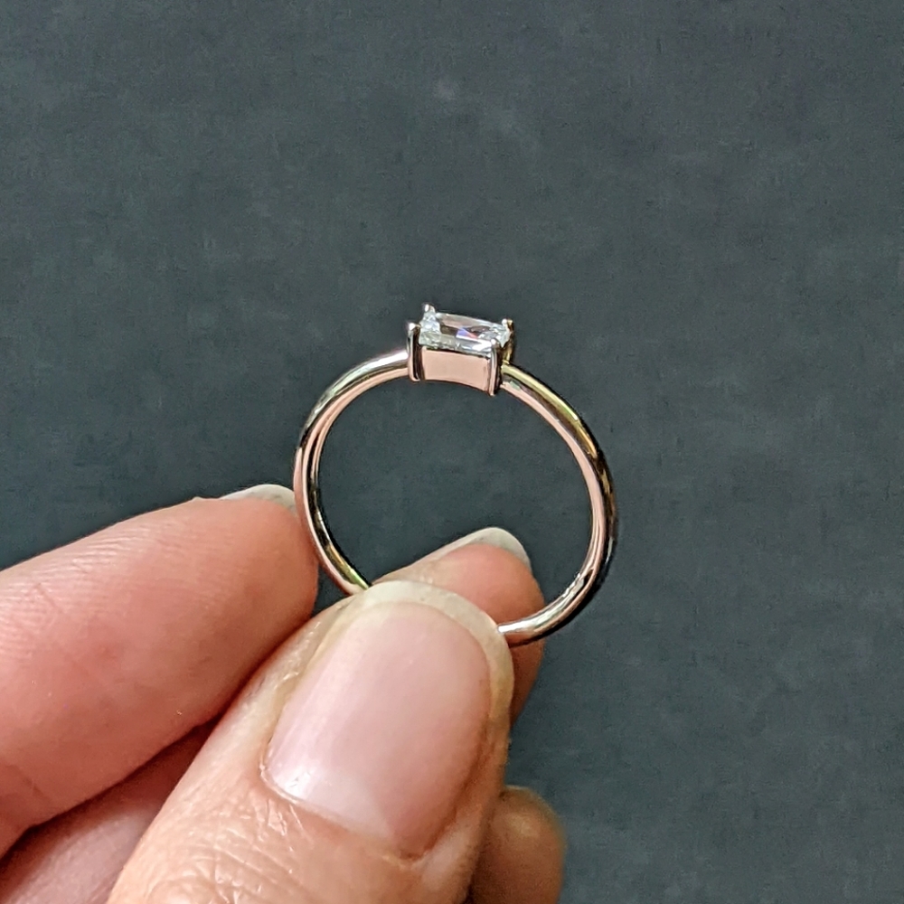 Baguette Lab Diamond CZ Ring 5, 6, Cubic Zirconia